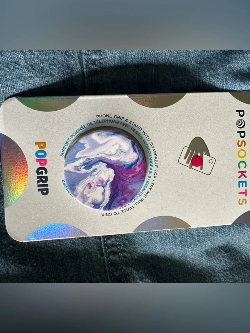 ‼️RARE‼️🎸Popsocket🎸🔥NWT🔥 Phone Holder & Stand w/Swappable Top- LAVENDER FLOW